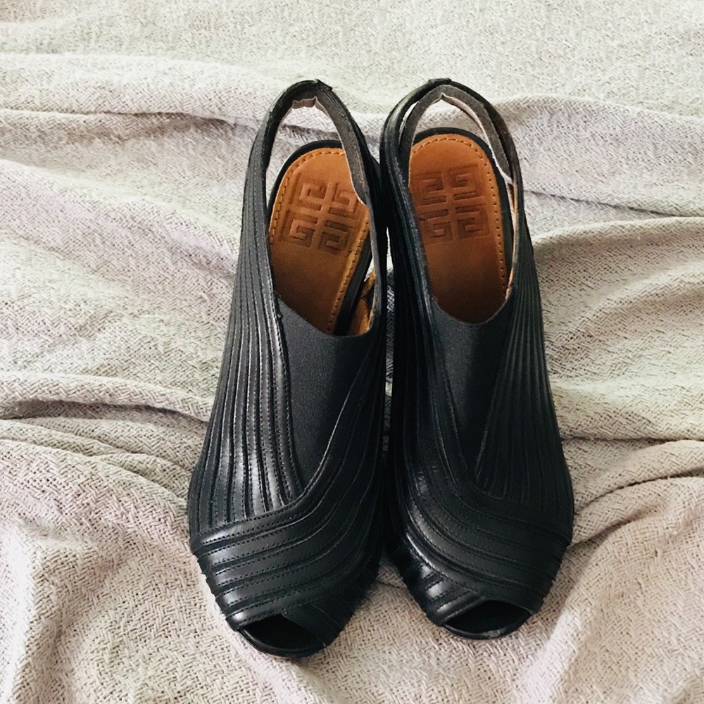 Iconic Givenchy Peep Toe Swirl Slingback Bootie